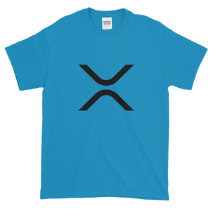 Sapphire Blue Short Sleeve XRP T Shirt With Black XRP Logo