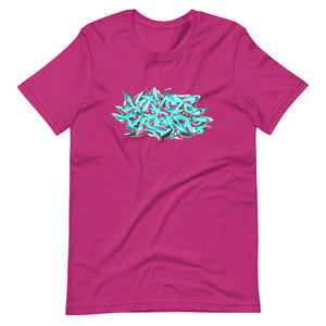 Berry Short Sleeve T-Shirt With Krypto Threadz Graffiti Design