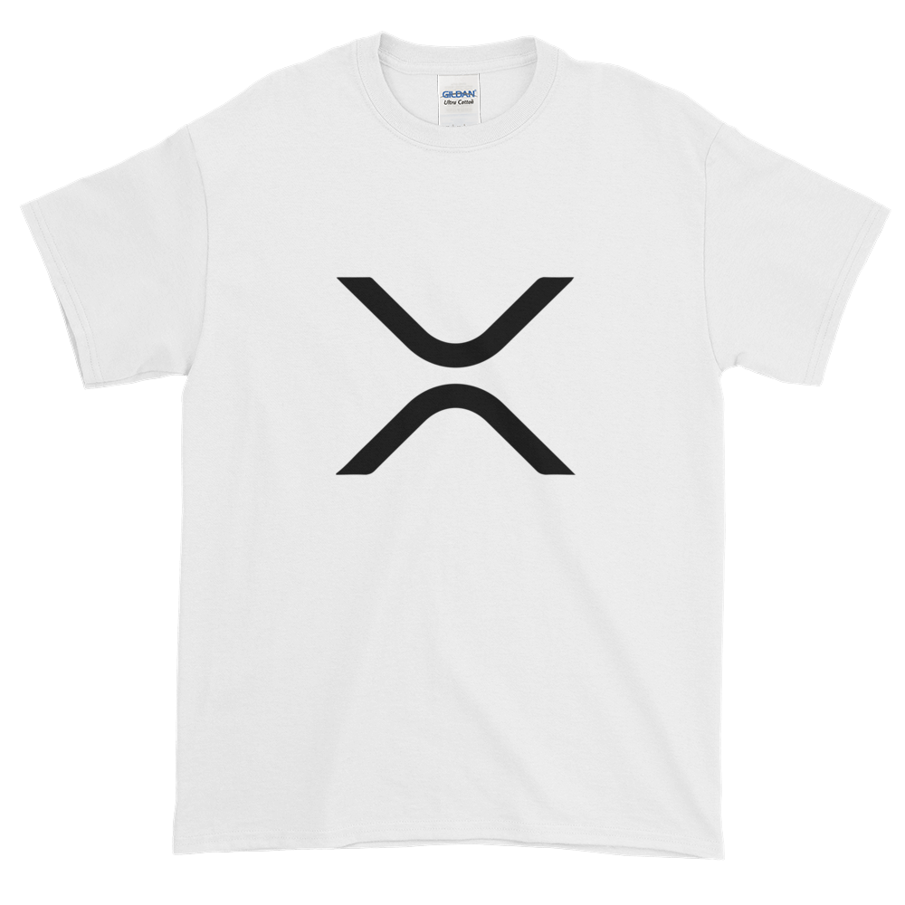White Short Sleeve XRP T Shirt With Black XRP Logo