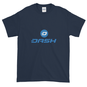 Navy Blue Short Sleeve T-Shirt With Blue and White Dash Logo