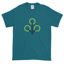 Load image into Gallery viewer, Galapagos Blue Short Sleeve T-Shirt With Green and Grey Zcash Sapling Logo