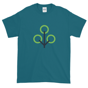 Galapagos Blue Short Sleeve T-Shirt With Green and Grey Zcash Sapling Logo