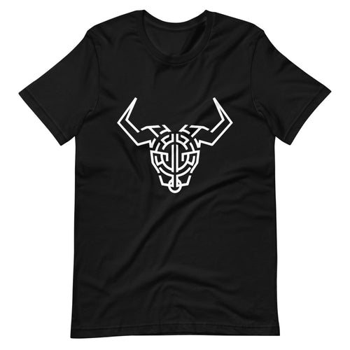 Black Short Sleeve T-Shirt With White Cardano Bull