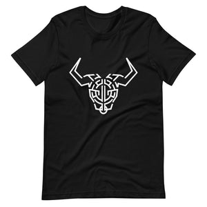 Black Short Sleeve T-Shirt With White Cardano Bull