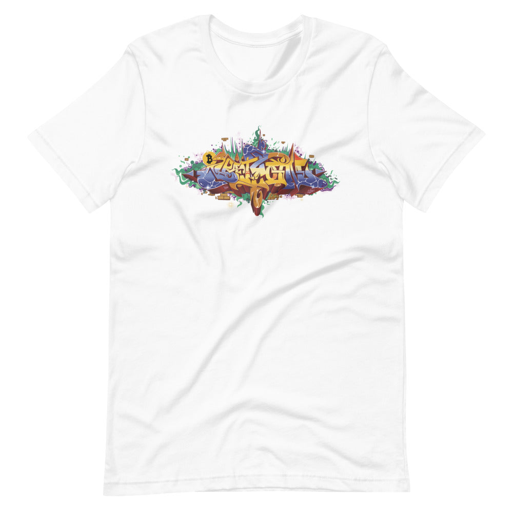 Unisex Bitcoin Graffiti T Shirt by Winds | Bitcoin Tees | Krypto Threadz