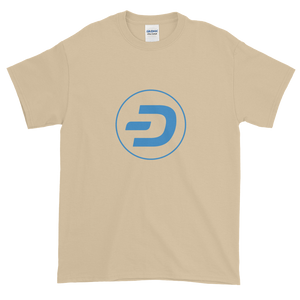 Sand Short Sleeve T-Shirt With Blue Dash Logo