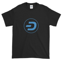 Load image into Gallery viewer, Black Short Sleeve T-Shirt With Blue Dash Logo
