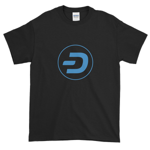 Black Short Sleeve T-Shirt With Blue Dash Logo