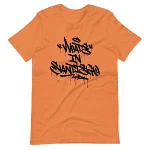 Burnt Orange Short Sleeve T-Shirt With Made in San Diego Design in Graffiti