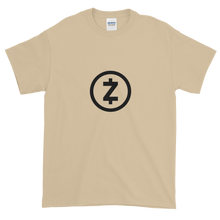 Load image into Gallery viewer, Sand Short Sleeve T Shirt With Black Z-Cash Logo