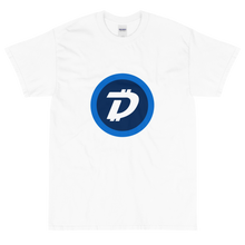 Load image into Gallery viewer, White Short Sleeve T-Shirt With White and Blue DigiByte Logo