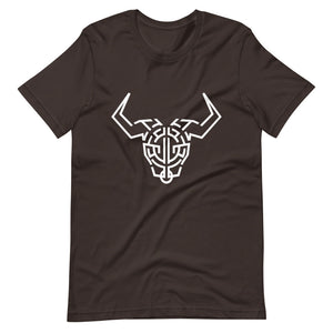 Brown Short Sleeve T-Shirt With White Cardano Bull