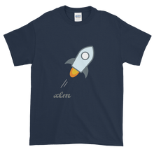 Load image into Gallery viewer, Navy Blue Short Sleeve T-Shirt With Grey and Blue Stellar Rocket Logo