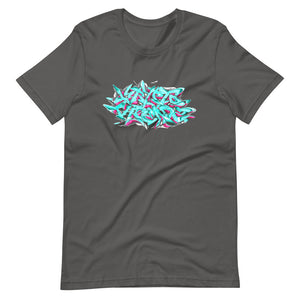 Grey Short Sleeve T-Shirt With Krypto Threadz Graffiti Design