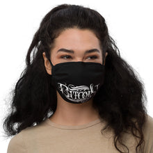 Load image into Gallery viewer, Women With Black Face Mask With White Bitcoin Design Front View