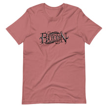 Load image into Gallery viewer, Mauve Short Sleeve T-Shirt With Black Bitcoin Design By Instiller