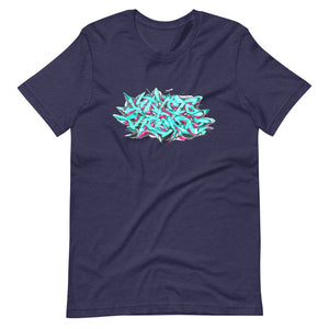 Navy Blue Short Sleeve T-Shirt With Krypto Threadz Graffiti Design