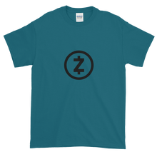 Load image into Gallery viewer, Blue Short Sleeve T Shirt With Black Z-Cash Logo
