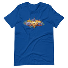 Load image into Gallery viewer, Royal Blue Short Sleeve T-Shirt With Bitcoin Design in Graffiti