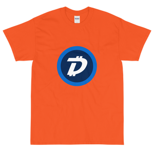 Orange Short Sleeve T-Shirt With White and Blue DigiByte Logo