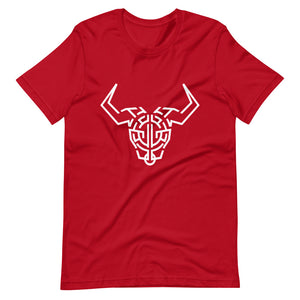 Red Short Sleeve T-Shirt With White Cardano Bull