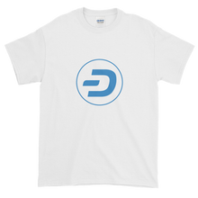 Load image into Gallery viewer, White Short Sleeve T-Shirt With Blue Dash Logo