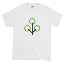 Load image into Gallery viewer, White Short Sleeve T-Shirt With Green and Grey Zcash Sapling Logo
