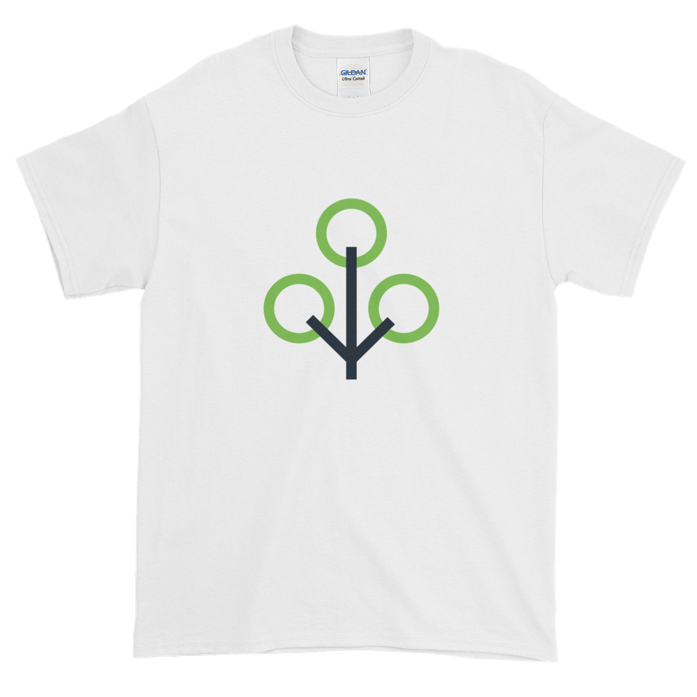 White Short Sleeve T-Shirt With Green and Grey Zcash Sapling Logo