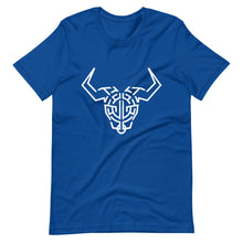 Load image into Gallery viewer, Royal Blue Short Sleeve T-Shirt With White Cardano Bull