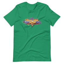 Load image into Gallery viewer, Green Short Sleeve T-Shirt With Bitcoin Design in Graffiti