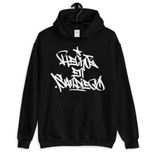 Load image into Gallery viewer, Black Krypto Threadz Hoodie with &quot;Hecho En San Diego&quot; tag in White
