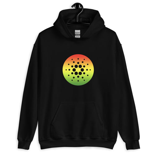 Black Cardano Rasta Starburst On Front Of Hoodie