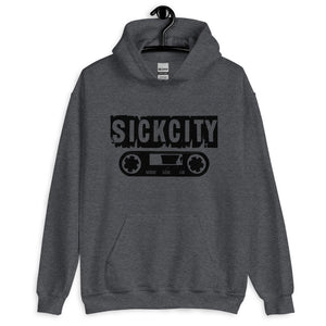 Dark Grey Hoodie With Black SickCity Logo On The Front