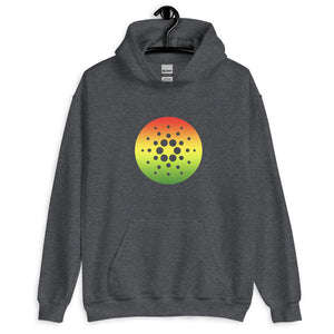 Dark Heather Cardano Rasta Starburst On Front Of Hoodie