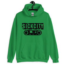 Load image into Gallery viewer, Green Hoodie With Black SickCity Logo On The Front
