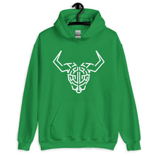 Load image into Gallery viewer, Green Hoodie With White Cardano Bull Printed On The Front