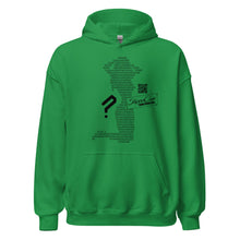 Load image into Gallery viewer, Green Stripper Coin Hoodie with silhouette of a stripper outlined in binary code on the front of the hoodie