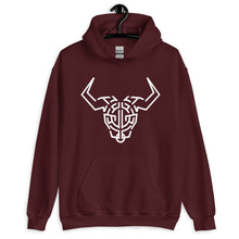 Load image into Gallery viewer, Maroon Hoodie With White Cardano Bull Printed On The Front