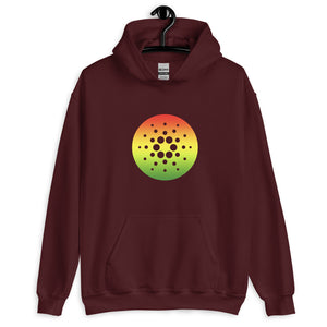 Maroon Cardano Rasta Starburst On Front Of Hoodie