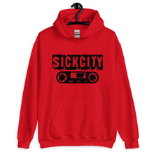Load image into Gallery viewer, Red Hoodie With Black SickCity Logo On The Front