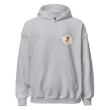 Load image into Gallery viewer, Sport Grey Stripper Coin Hoodie with Silver Stripper Coin logo printed on front left breast