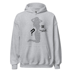 Sport Grey Stripper Coin Hoodie with silhouette of a stripper outlined in binary code on the front of the hoodie