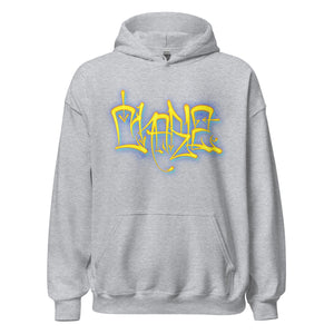 Ash Hoodie with Charlz tag in yellow and blue