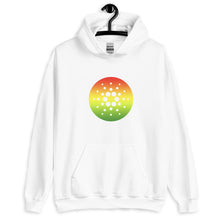 Load image into Gallery viewer, White Cardano Rasta Starburst On Front Of Hoodie
