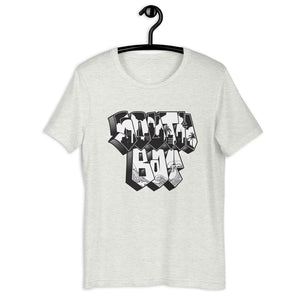 Ash Short Sleeve T-Shirt With South Bay Design in Old Skool Graffiti Lettering