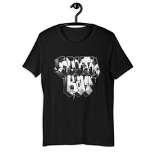 Load image into Gallery viewer, Black Short Sleeve T-Shirt With South Bay Design in Old Skool Graffiti Lettering
