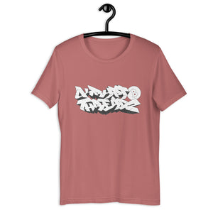 Mauve Short Sleeve T-Shirt With Krypto Threadz Design in Graffiti
