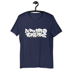 Navy Blue Short Sleeve T-Shirt With Krypto Threadz Design in Graffiti