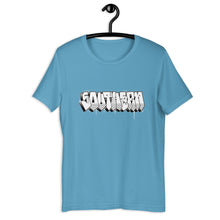 Load image into Gallery viewer, Ocean Blue Short Sleeve T-Shirt With Southern Design in Old School Graffiti