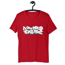 Load image into Gallery viewer, Red Short Sleeve T-Shirt With Krypto Threadz Design in Graffiti